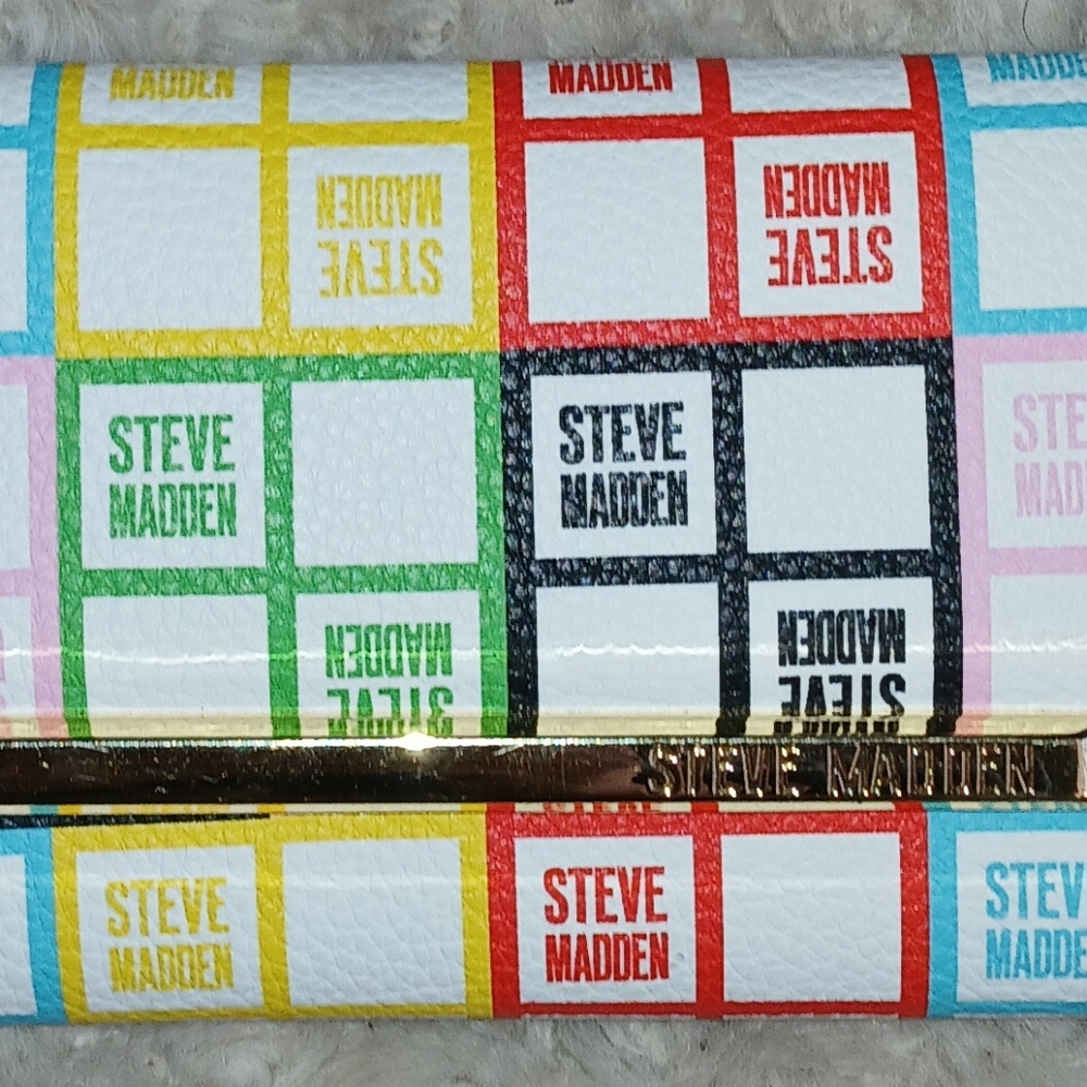 🌟 Steve Madden Women's Wallet RAINBOW Embossed Logo Bar NWT - Picture 9 of 9